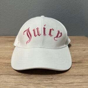 Juicy Couture Summer Pink And White Snap Back Hat. One Size Fits Most
